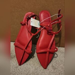 A New Day Women's Red Strappy Sandals
